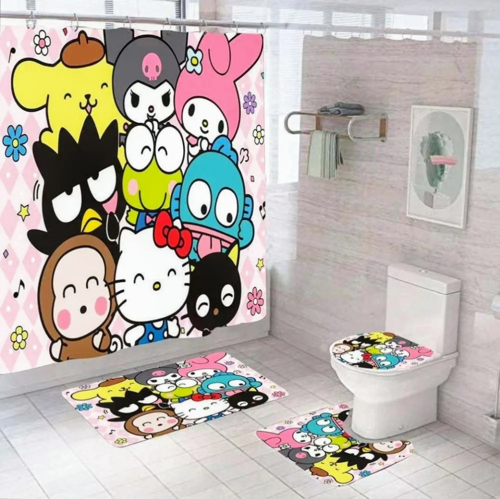 Shower curtain set (5 pcs) - Picture 5 of 6